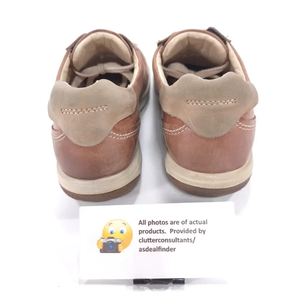 Ecco Leather Casual Lace Up Outdoor Sneaker Shoe Womens Size 8.5 39 Brown